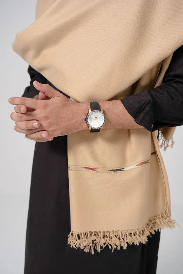 Classic Men's Wool Winter Shawl - Skin